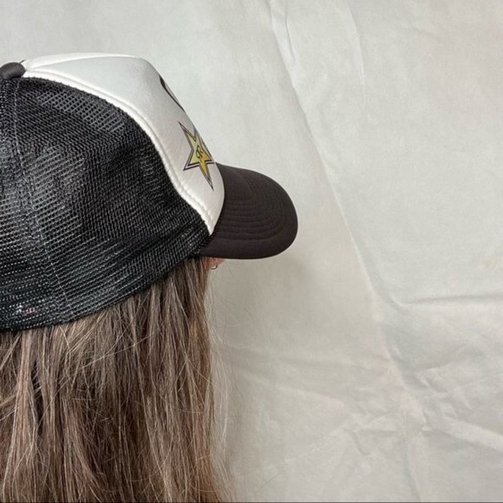 Nissun Cap Rockstar Energy Drink Merch Truckers Snap Back Rock Star Hat - Picture 6 of 9